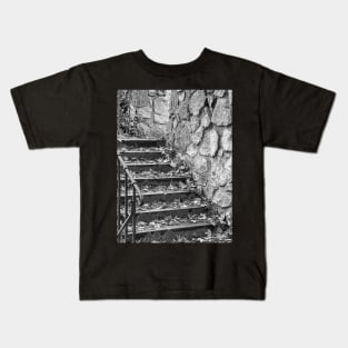 Autumn mood - old stairs, digital painting Kids T-Shirt